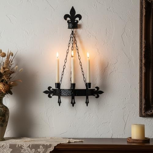 We Moment Black Candle Sconces, 3-Candle Wall Sconces for Taper Candle, Gothic Victorian Candelab... | Amazon (US)