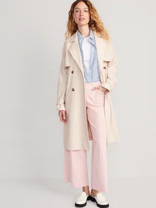 Double-Breasted Tie-Belt Trench Coat for Women | Old Navy (US)