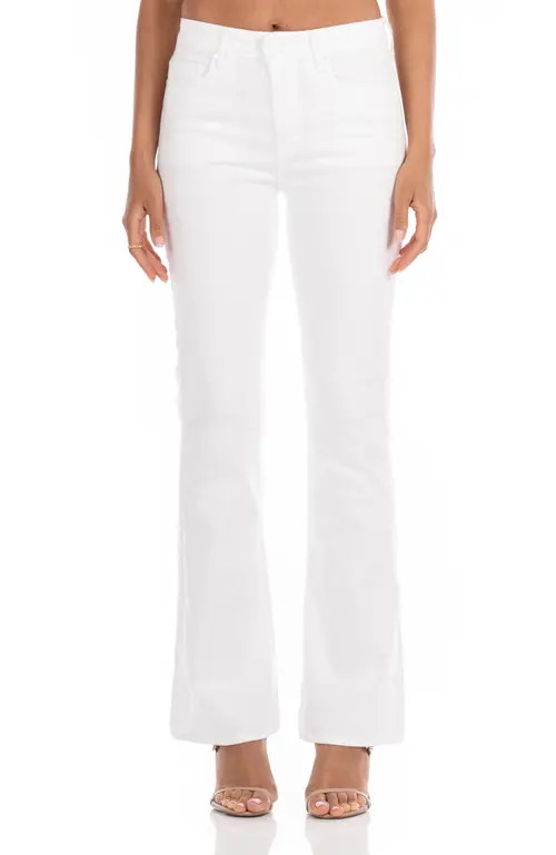 Fidelity Denim Katie High Rise Classic Flare Jeans in Magnolia White at Nordstrom, Size 32 | Nordstrom