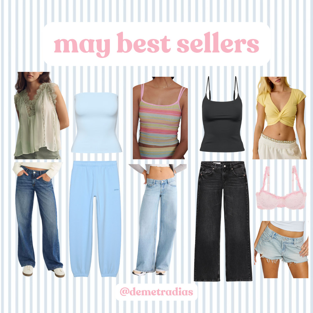 may best sellers!!🫧👙🐠🌸

low rise jeans
summer outfits
stripe tank tops
jean shorts
summer tops
vacation outfits
swimwear 

 #LTKgrwm #LTKootd #LTKSeasonal