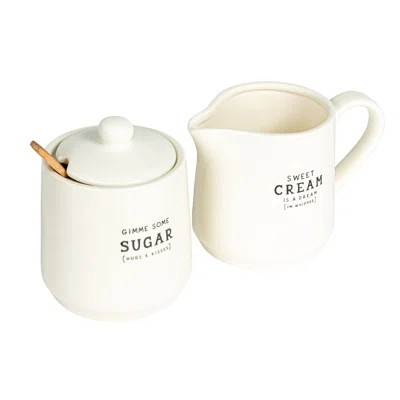 Charming Stoneware Creamer & Sugar Pot Set With Spoon | Perigold