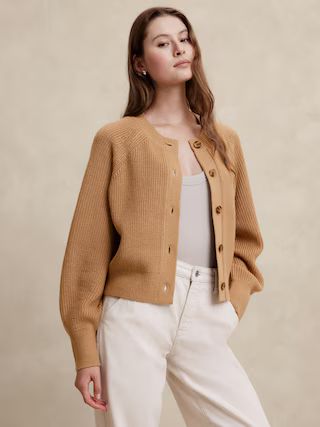 Chunky Balloon-Sleeve Cardigan | Banana Republic Factory