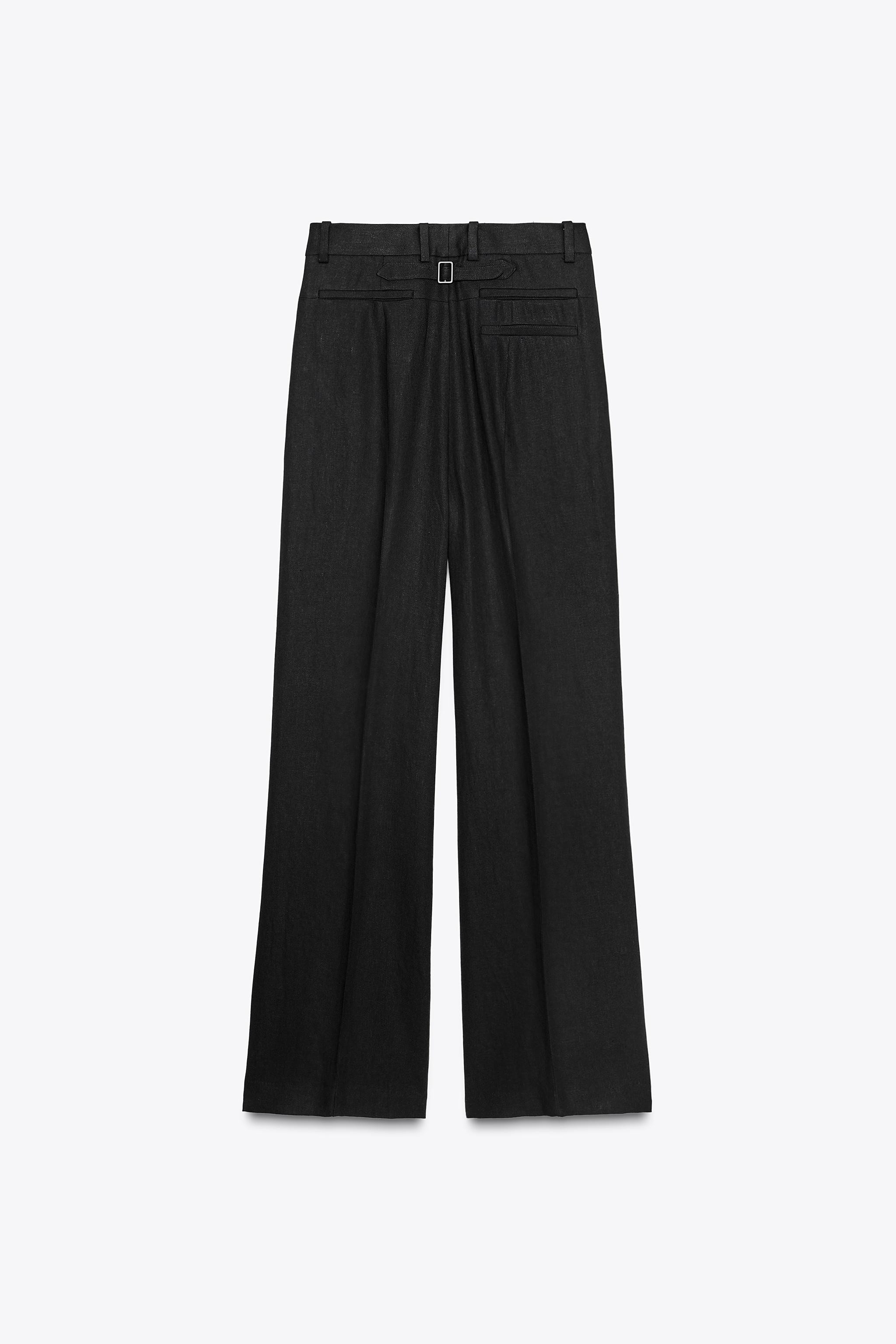 LINEN BLEND BUCKLE PANTS ZW COLLECTION | Zara US