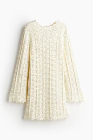 Crochet-look fringe-trimmed knitted dress | H&M (UK, MY, IN, SG, PH, TW, HK)