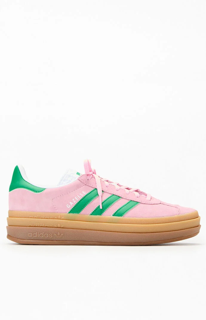 Adidas Women's Green & Pink Gazelle Bold Sneakers in Green/Pink - Size 8.5 | PacSun