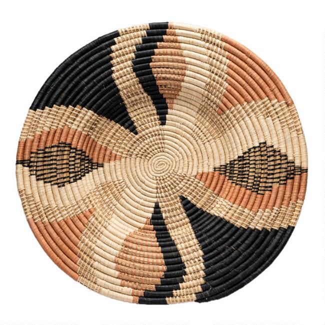 All Across Africa Coral and Natural Woven Disc Wall Decor | World Market