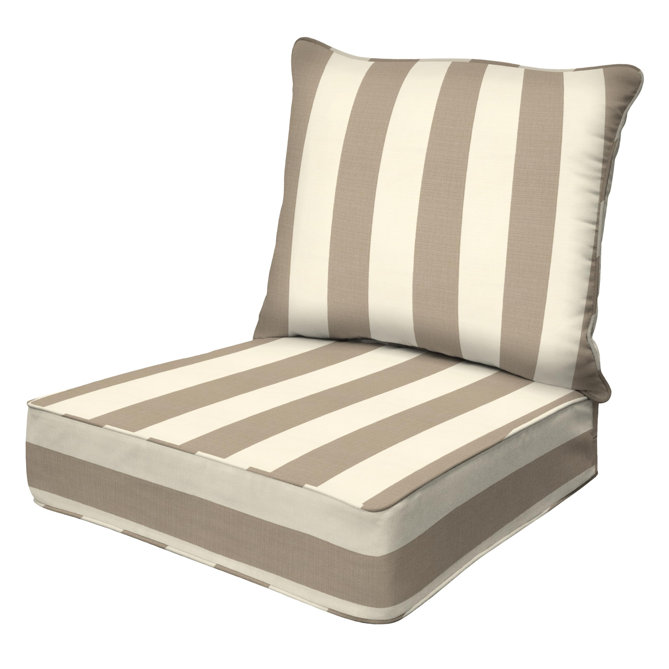 Honeycomb Outdoor Heritage Deep Seat, 23 x 25, Cabana Stripe Tan Chair Cushion with Removable Cov... | Amazon (US)