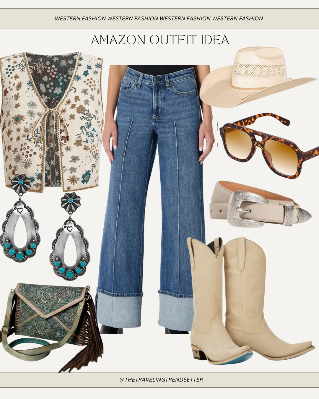 Spring western outfit idea - cowgirl - rodeo outfit idea - Amazon western fashion - lane cowgirl boots - straw cowgirl hat - turquoise 

#LTKgrwm #LTKootd #LTKFestival
