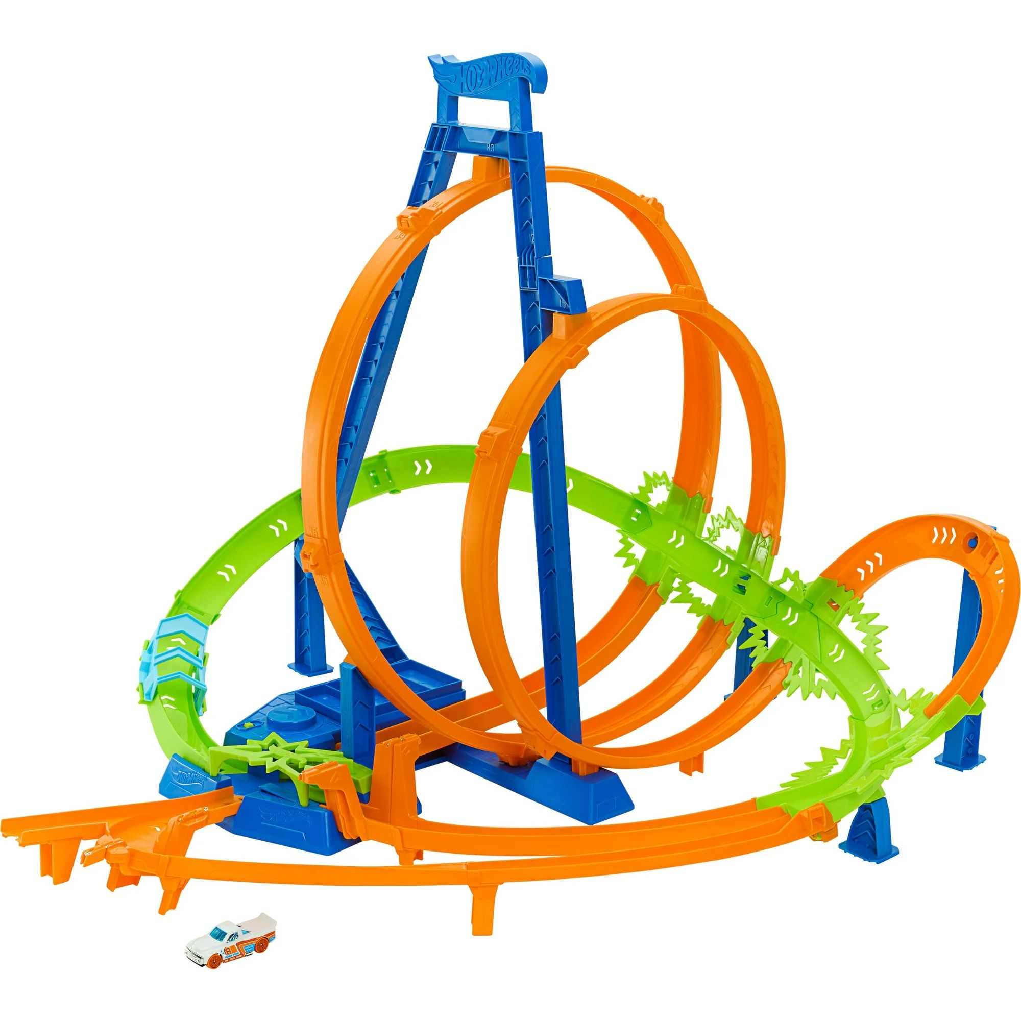 Hot Wheels Track Set with 5 Crash Zones, Motorized Booster, for Kids 5 Years & up | Walmart (US)
