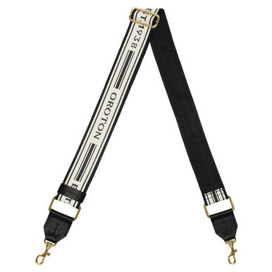 Heather Long Webbing Strap - Black/Natural | Oroton | Oroton