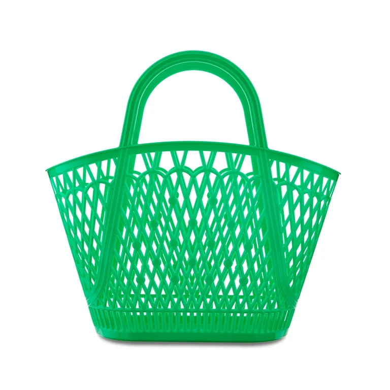 Easter Green Jelly Tote Basket, 15 in x 16 in, by Way To Celebrate | Walmart (US)
