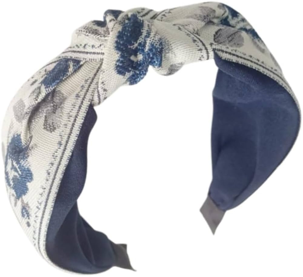 Floral Knot Headbands for Women Floral Embroidered Headband Knotted Headbands for Women Twist Kno... | Amazon (US)