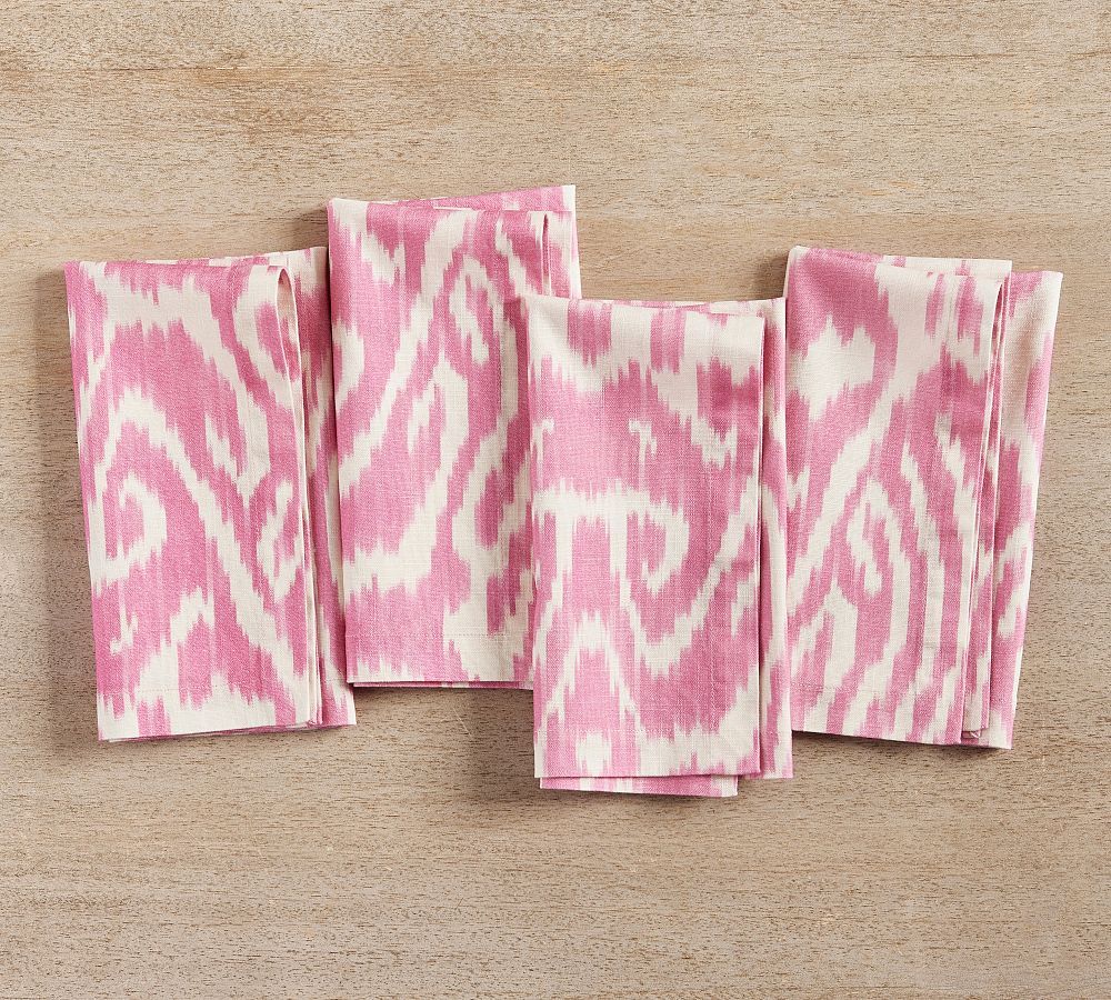 Ava Ikat Print Organic Cotton Napkins - Set of 4 | Pottery Barn (US)