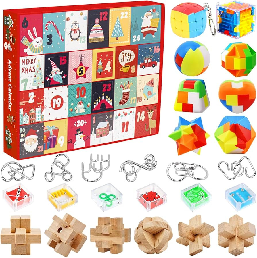 Brain Teaser Advent Calendar 2025 for Kids - 24 Days of Christmas Countdown Calendar With 3D Meta... | Amazon (CA)