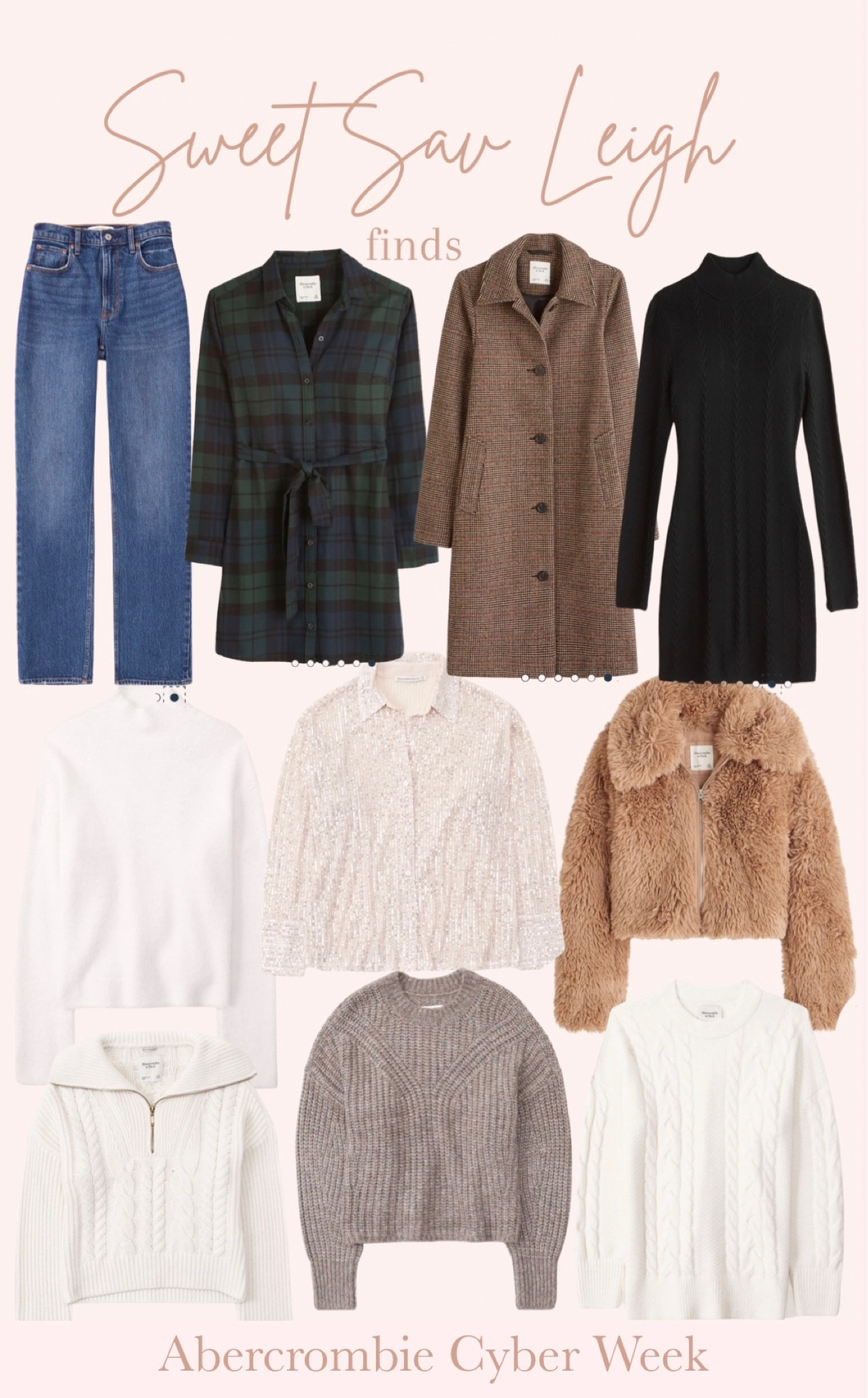 Abercrombie cyber week sale | jeans, sherpa, sweater dress, sweater, wool coat 

#LTKGiftGuide #LTKSeasonal #LTKCyberweek