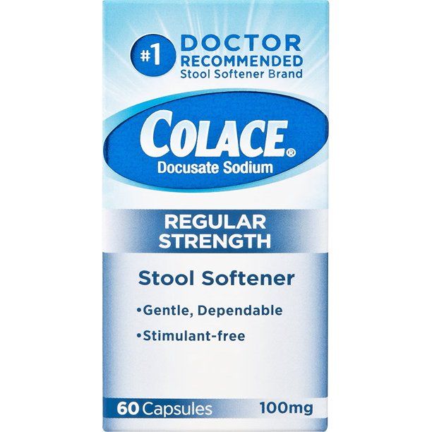 Colace Regular Strength Stool Softener 100mg Capsules, 60 Ct | Walmart (US)