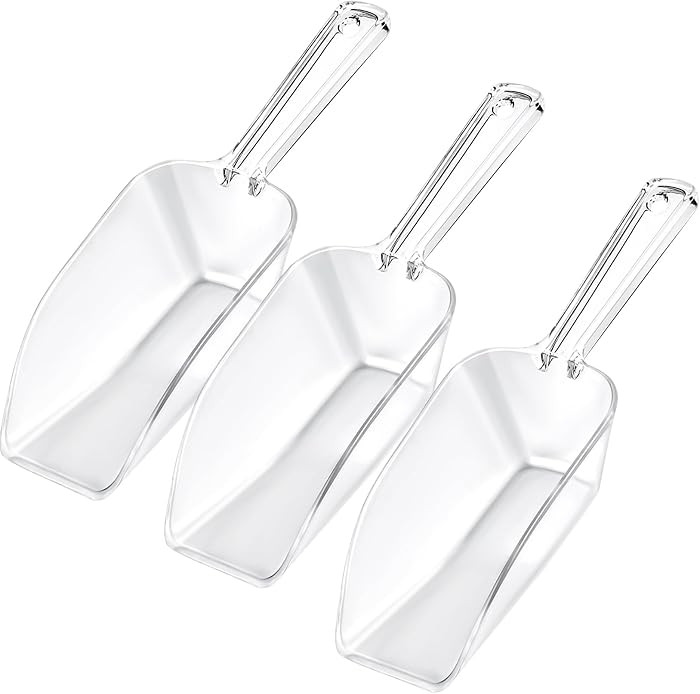 3 Pcs Clear Plastic Ice Scoop Set, Small Acrylic Serving Scoops For Candy Buffet, Canisters, Dry ... | Amazon (US)
