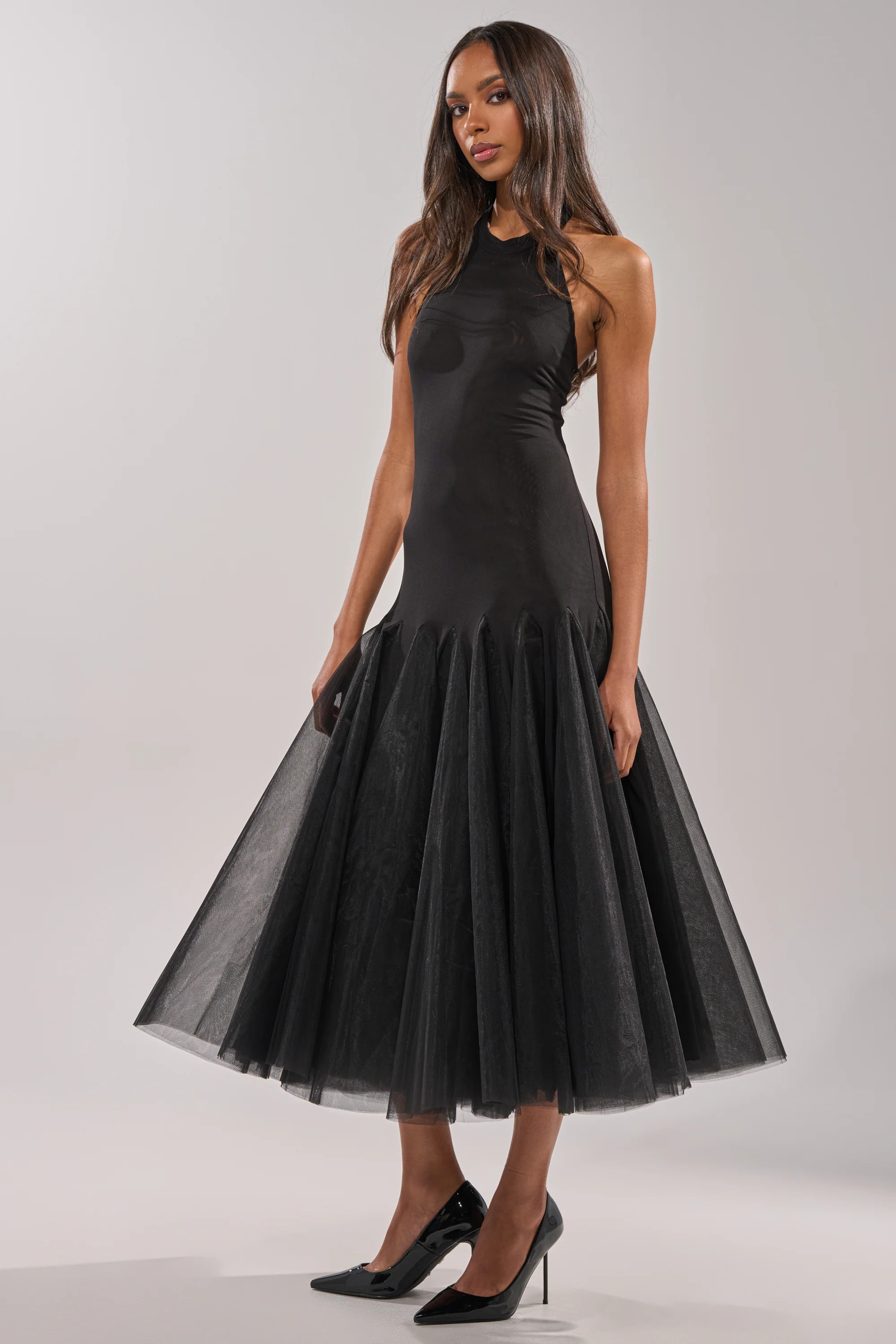 SWEPT UP MESH MAXI DRESS | AKIRA