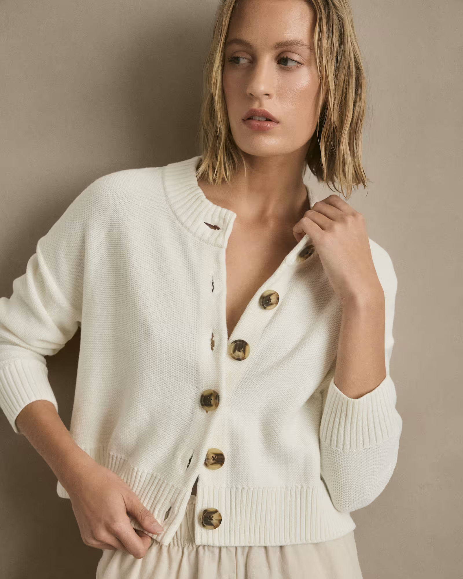 100% Organic Cotton Cropped Cardigan | Quince