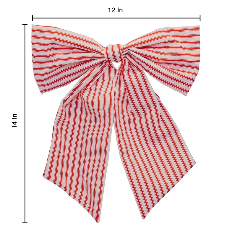 Striped Decorative Bow, Red and White, 14", by My Texas House | Walmart (US)