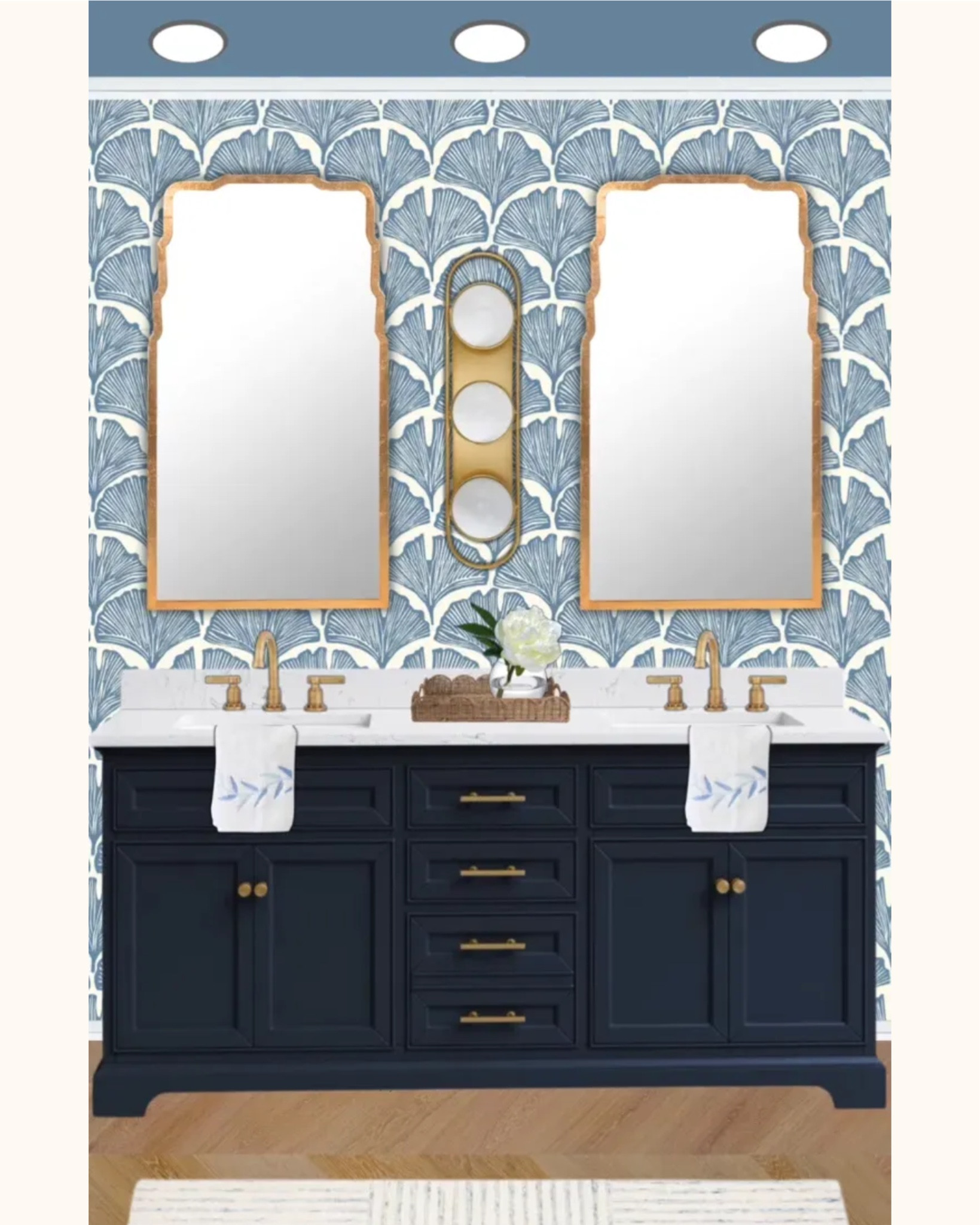 More views and renders others fun blue double vanity bathroom design! 

#LTKHome #LTKSaleAlert #LTKdayinmylife