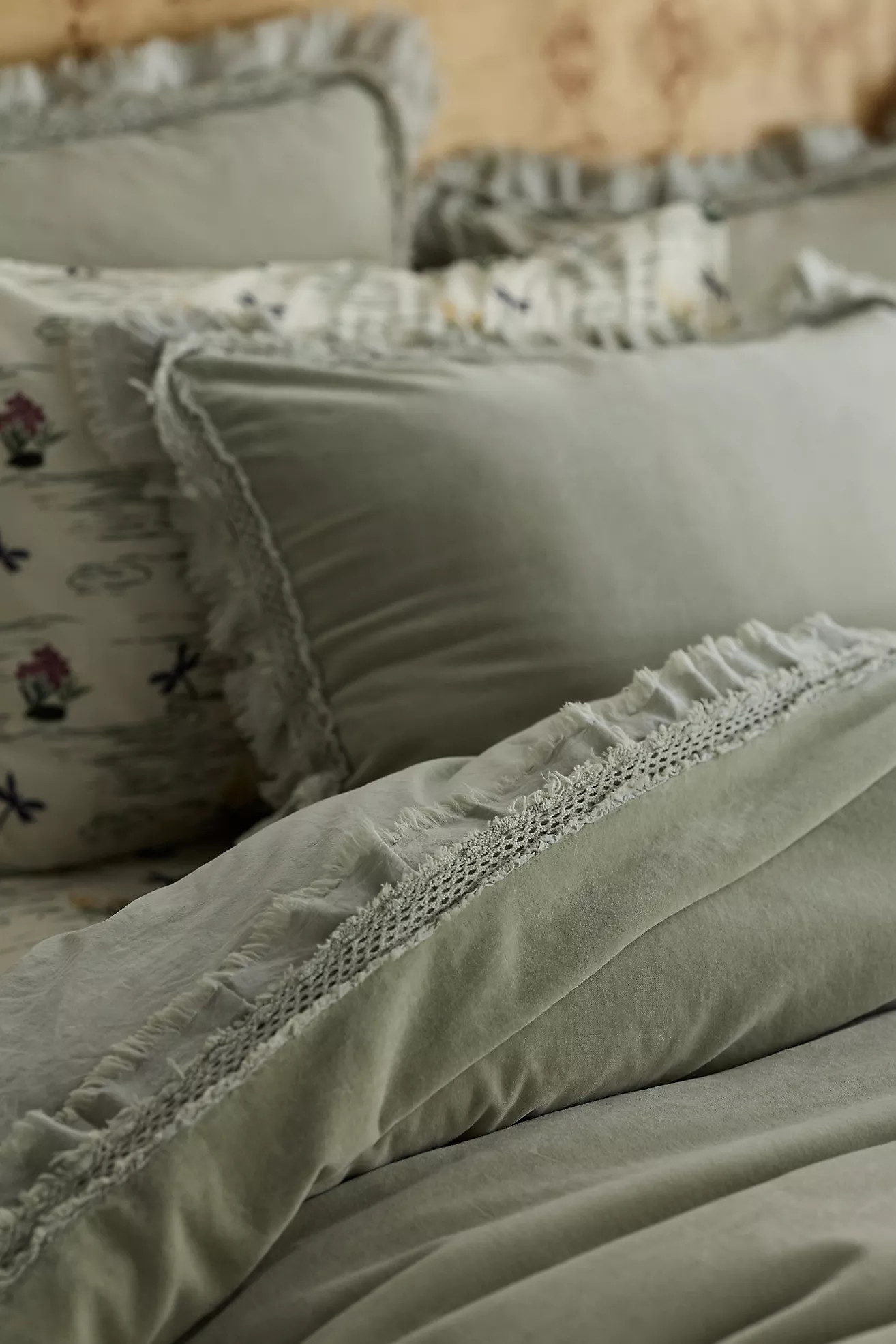 Victoria Cotton Velvet Ruffle Duvet | Anthropologie (US)