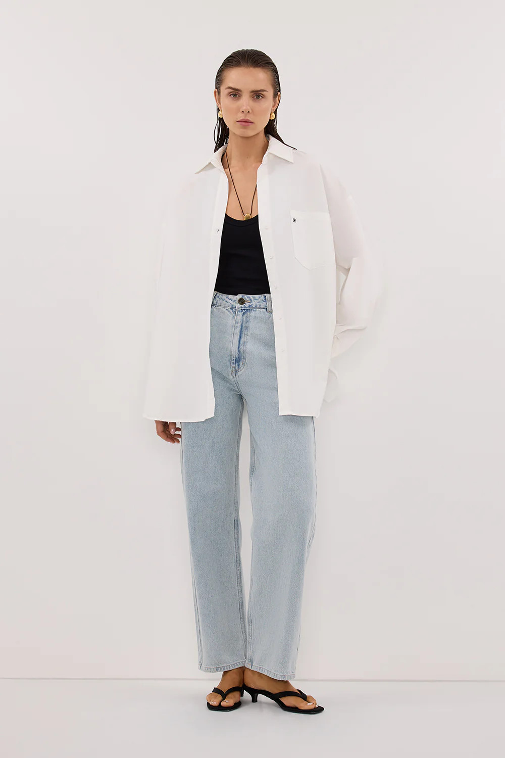 RHEA WHITE COTTON SHIRT | DISSH