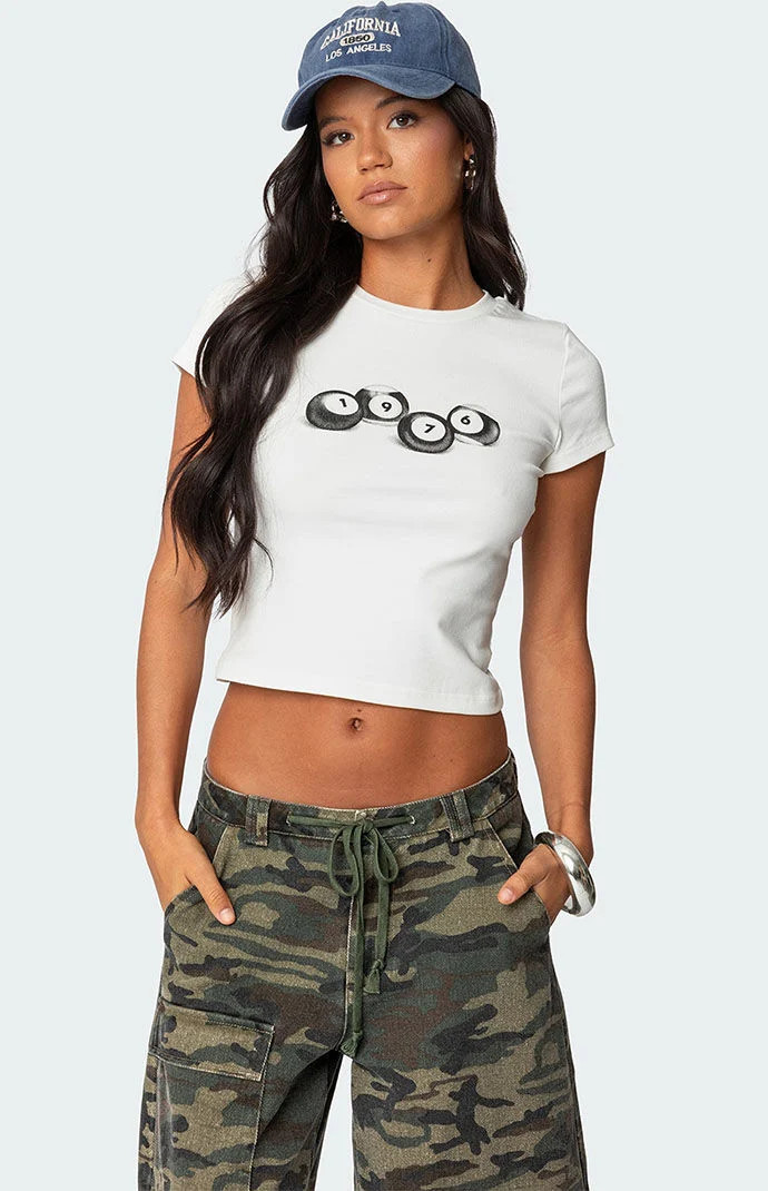 Edikted Women's Billiards T-Shirt in White - Size Large | PacSun