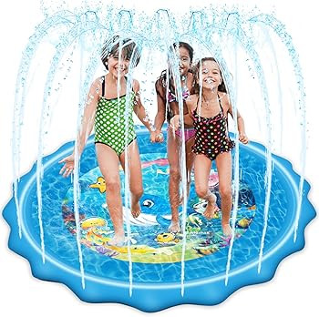 Mademax Upgraded 67" Splash Pad, Sprinkler & Splash Play Mat, Inflatable Summer Outdoor Sprinkler... | Amazon (US)