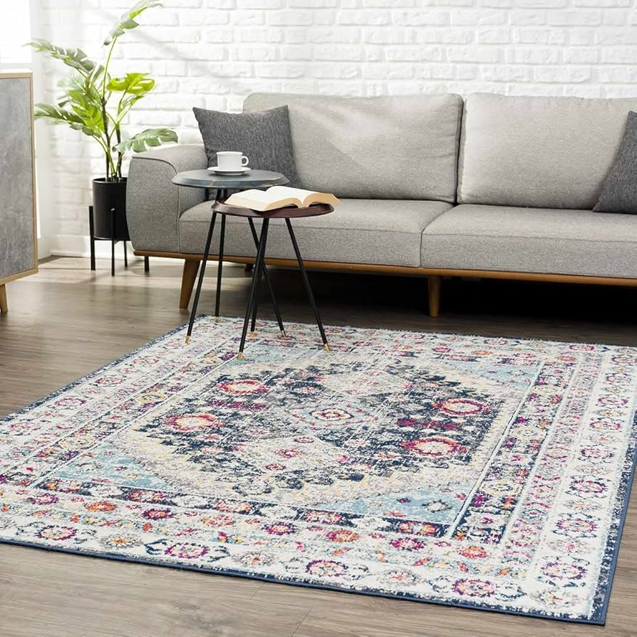 Hauteloom Tigris Collection Barley Bohemian Rustic Living Room Bedroom Dining Room Area Rug - Vin... | Amazon (US)