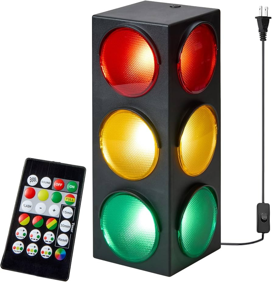 Traffic Light Lamp - Plug-in Blinking Bedside Lamp Simulates Traffic Stop Light - Novelty Traffic... | Amazon (US)
