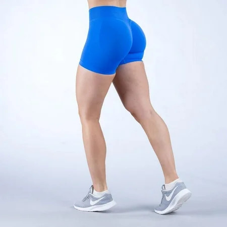 4.5” Impact Shorts Low Ribbed Band Yoga Shorts Seamless Flex Scrunch Bum Workout Gym Shorts Booty High Stretch Running Shorts | Walmart (US)