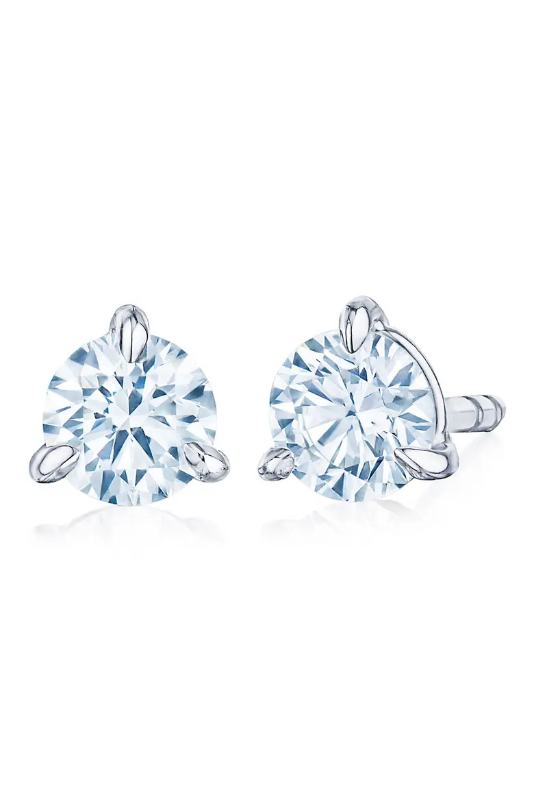 Round Brilliant Cut Diamond & Platinum Stud Earrings - 0.50ct. (Women) | Nordstrom | Nordstrom