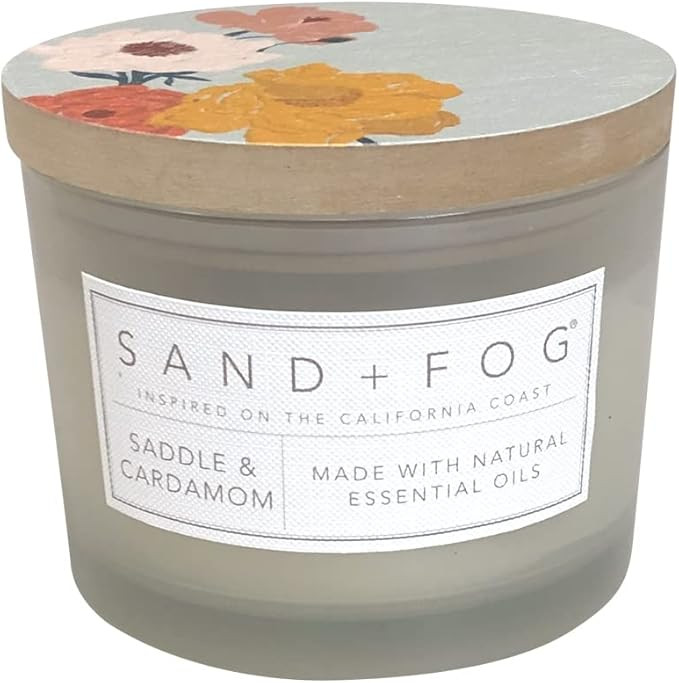 Sand + Fog Scented Candle - Saddle & Cardamom – Additional Scents and Sizes – 100% Cotton Lea... | Amazon (US)