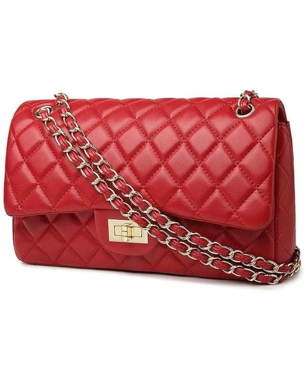 Fashion Trendy Ladies Side Bags Small Chain Leather Fabric Women Purse Handbags Shoulder Bags | Amazon (US)