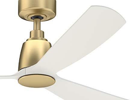 Fanimation Kute 52 inch Indoor/Outdoor Ceiling Fan with Matte White Blades, Brushed Satin Brass | Amazon (US)