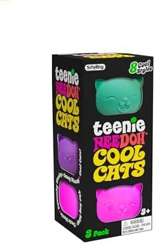 Schylling NeeDoh Teenie Cool Cat - Sensory Squeeze Toy - Contains 3 Mini Groovy Globs - 1.5" Wide... | Amazon (US)