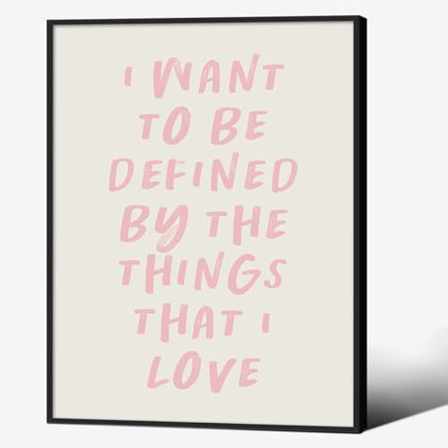 Cute Minimalist Pink Posters Taylor Song Lyrics Wall Art Positivity Quote Canvas Prints 12x16inch Black Framed Music Room Decor Bedroom Aesthetic Wall Decor | Amazon (US)