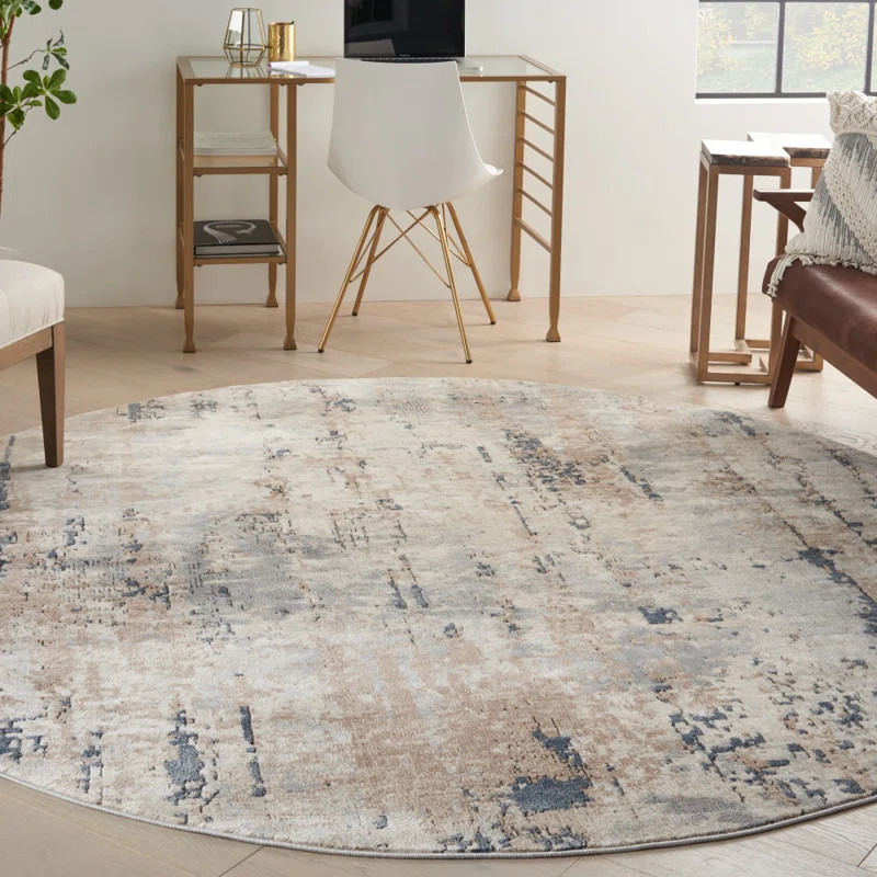 Addie Abstract Modern Machine Woven Area Rug in Beige/Gray | Wayfair North America