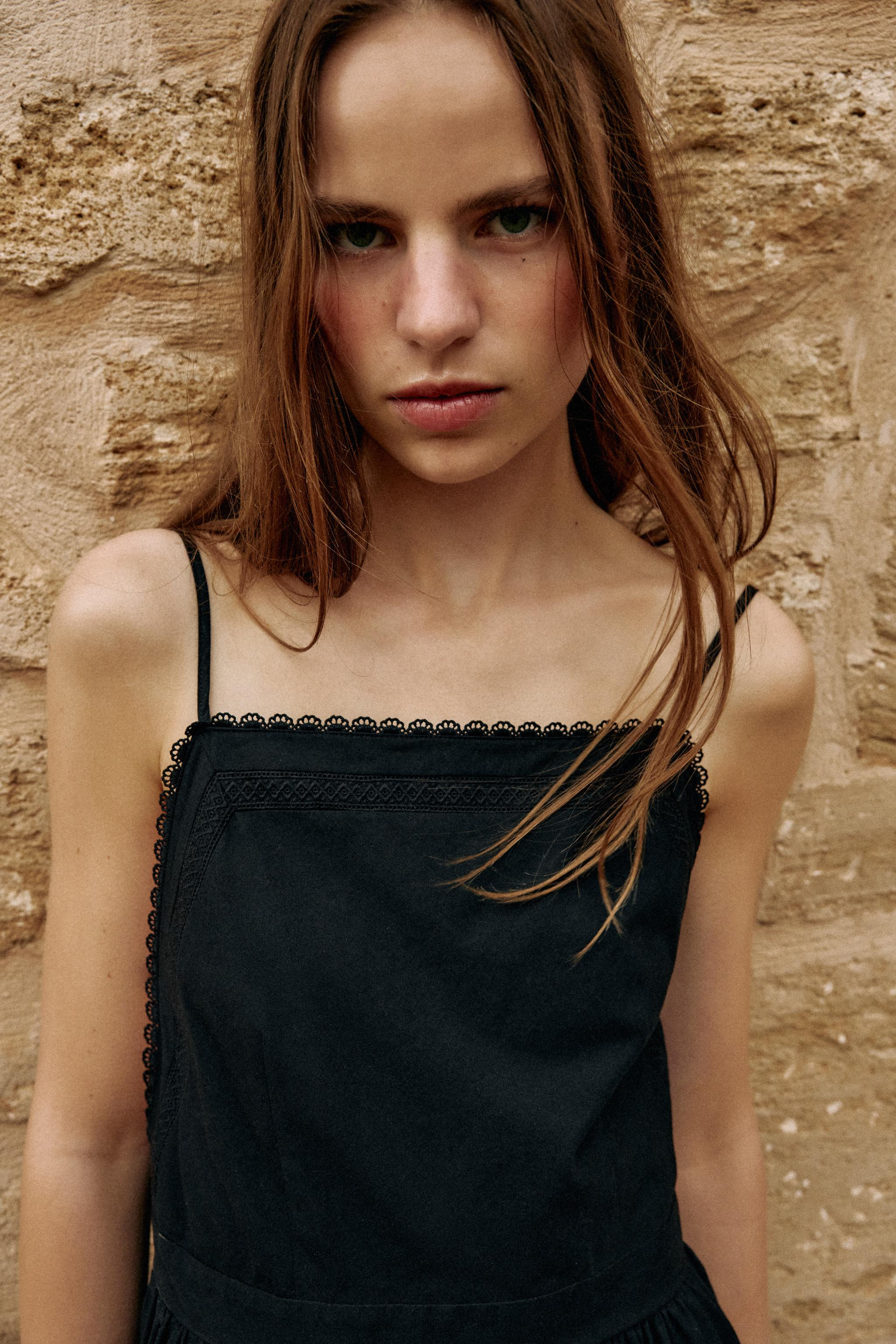 EMBROIDERED EYELET MIDI DRESS | Zara US