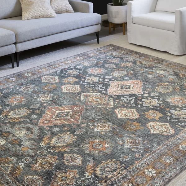 Oriental Sea/Rust Area Rug | Wayfair North America