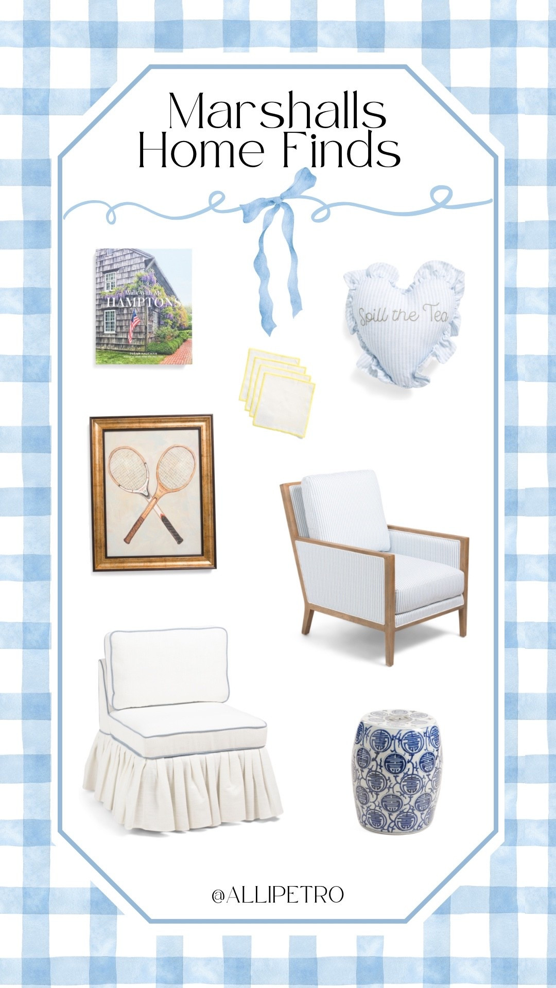 So many great new arrivals at Marshall’s for coastal classic home decor ✨

coastal grandmillennial, coastal neutral decor, home essentials, affordable home finds, preppy, blue home decor, accent chair, chinoiserie garden stool, coffee table books, needlepoint pillows, scalloped cocktail napkins, vintage tennis racket wall art 

#LTKHome #LTKFindsUnder50
