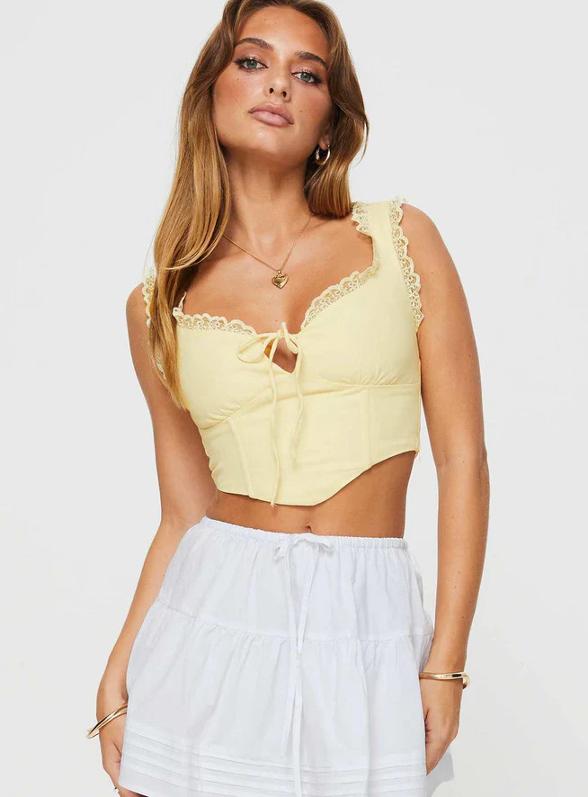 Scarlett Top Yellow | Princess Polly US
