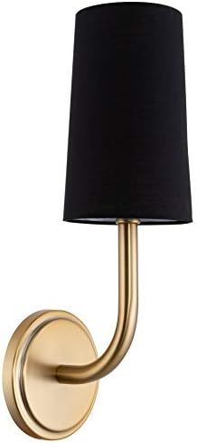 Kira Home Geneva 17" Wall Sconce/Wall Light + Black Fabric Shade, Warm Brass Finish | Amazon (US)