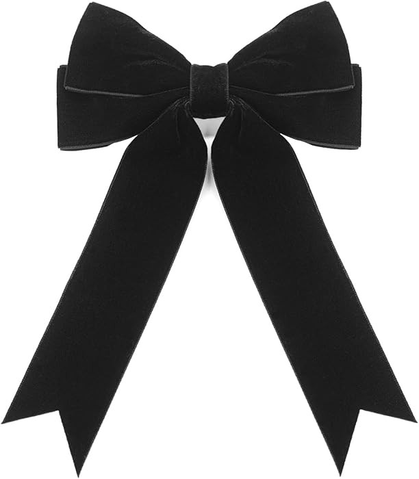 Quacc Hair Clip, Large Velvet Bow Hairpin Fastener with Satin Ribbon, Hair Tie, Vintage Hair Acce... | Amazon (US)