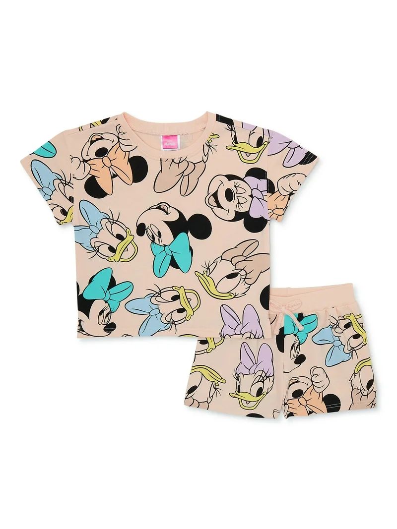 Minnie Mouse and Friends Baby and Toddler Girls Tee and Shorts Set, 2-Piece, Size 12M-5T | Walmart (US)