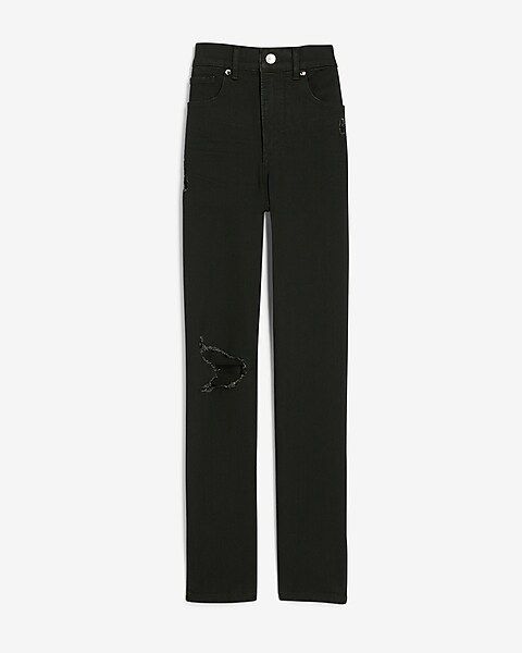 Super High Waisted Black Slim Jeans | Express