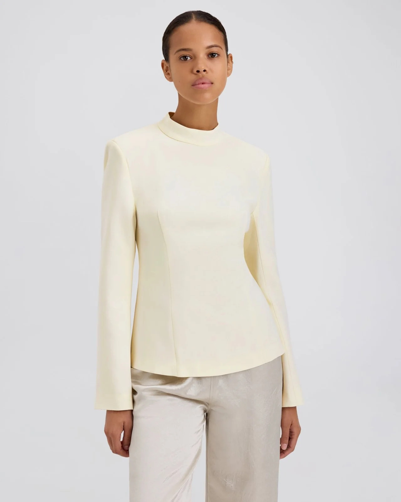 The Ronit Long Sleeve Top in Ecru | Solid & Striped