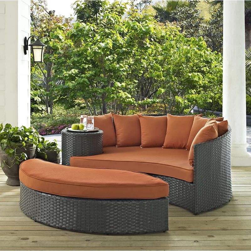 Sojourn 76'' Wide Outdoor Patio Daybed with Sunbrella Cushions | Wayfair North America