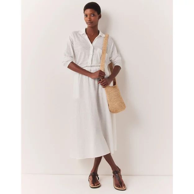 Linen Circle Midi Skirt | The White Company (UK)